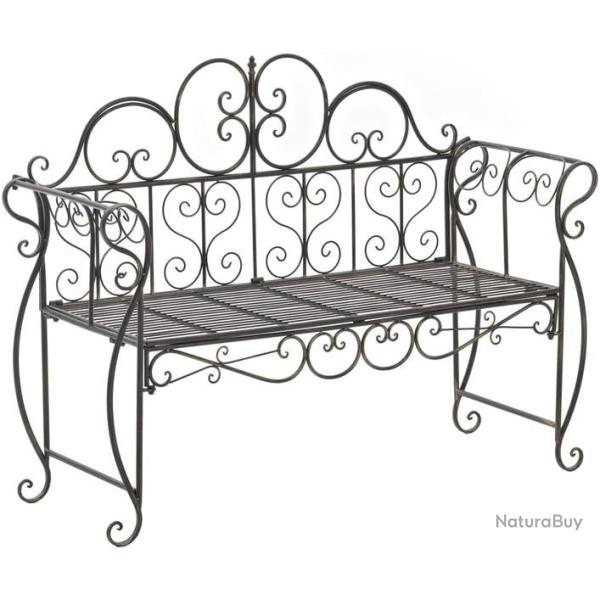 Banc Jardin Fer Forg� Couleur Bronze- Banquette de Terrasse Balcon - Style Rustique
