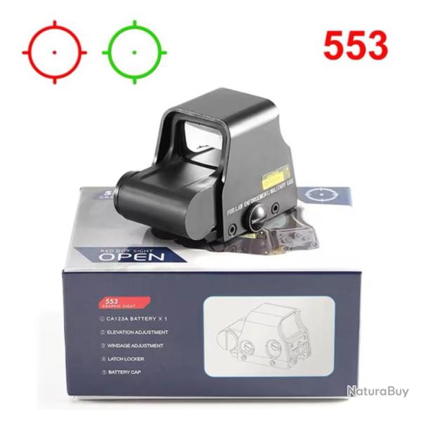 Lunette de vis�e holographique avec point rouge et vert 20 mm annonce pub