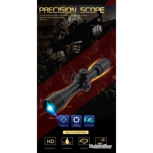 Lunette de Vis�e Verre DulGlass Grav�, Convient cal 308 4-14x44 ffp 11 mm