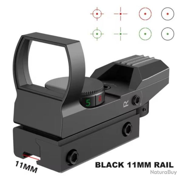 Point rouge rouge et vert  4 r�ticule pour fusil de chasse, rail de 11 mm dispo en 20 mm