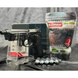 PACK "LASER" PR&Ecirc;T A TIRER PISTOLET "BERETTA M9A3 FM NOIR"- Cal. BBS 6MM - CO2
