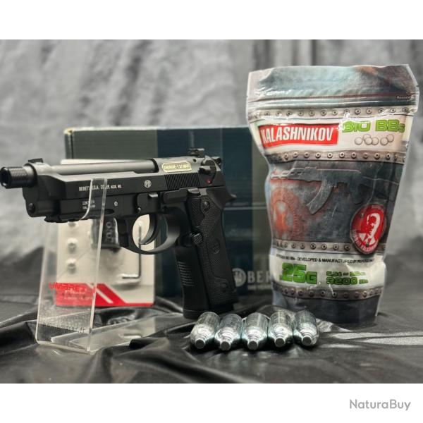 PACK "LASER" PR�T A TIRER PISTOLET "BERETTA M9A3 FM NOIR"- Cal. BBS 6MM - CO2