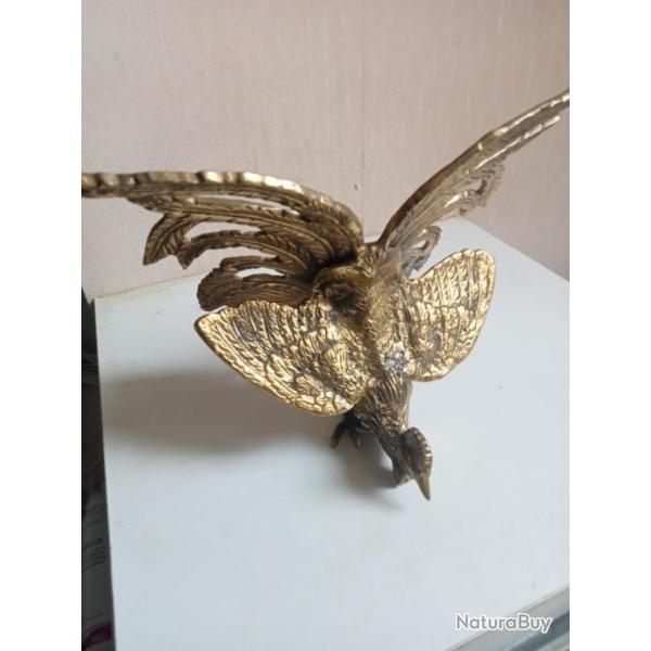 statuette coq en laiton ou bronze hauteur 18 cm x 22 cm