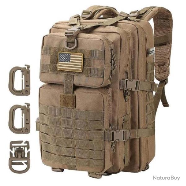 Sac � dos 40L Style Tactique Militaire Mousqueton D Molle Chasse Alpinisme Randonn�e Escalade Kaki