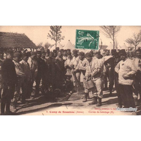 CPA Camp de sissonne corv�e du balayage