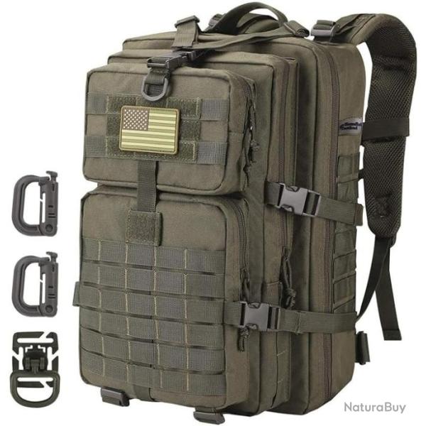 Sac � dos 40L Style Tactique Militaire Mousqueton D Molle Alpinisme Chasse Randonn�e Escalade Vert