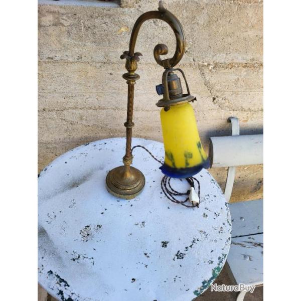 LAMPE DE BUREAU ANCIENNE PATE DE VERRE