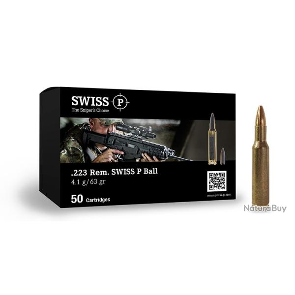 SWISS P .223 REM 63GR FMJ SX X50