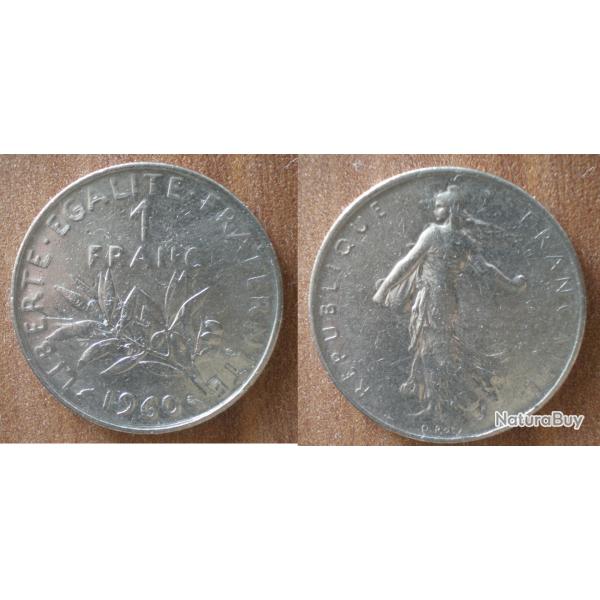 France 1 Franc 1960 Piece Semeuse Francs
