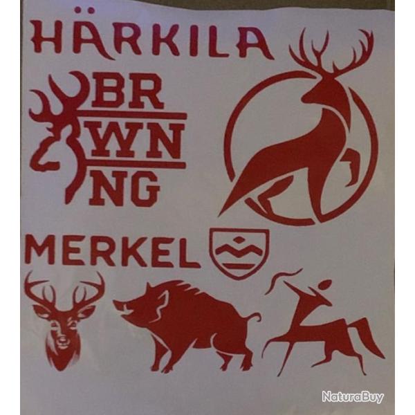 Planche d'autocollant pour coffre fort Merkel browning.d�coration armoire forte voiture ou autres !