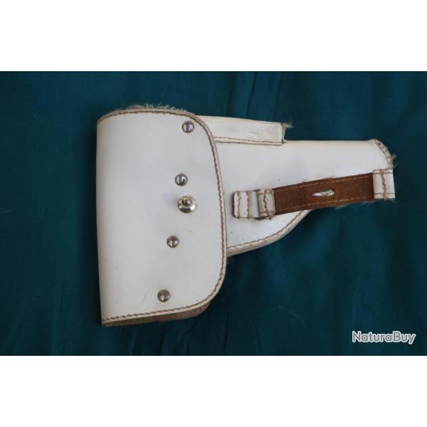 holster en cuir  blanc  de Police Militaire  ( Livr par Happy post 11)