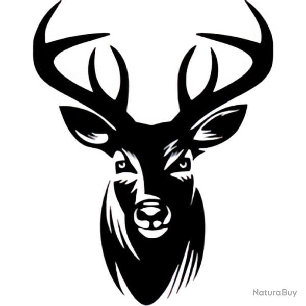 Autocollant t�te de cerf pour  coffre fort d�coration armoire forte voiture ou autres !