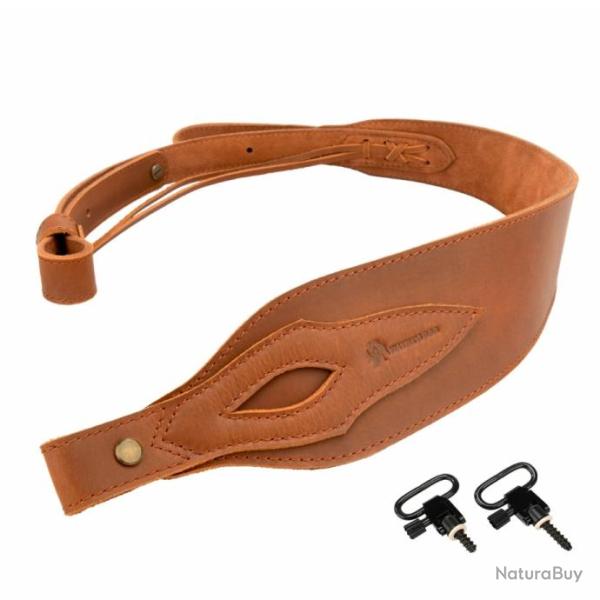 Sangle rembourr�e en cuir pour Henry, Remington, Winchester MARRON 2 attaches LIVRAISON GRATUITE !!