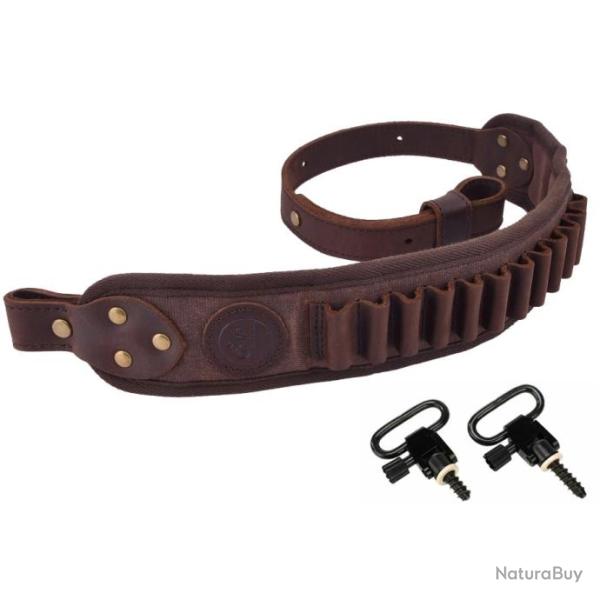 Ceinture r�glable en cuir pour. 357 .30-30 .38 2 attaches CAFE LIVRAISON GRATUITE !!