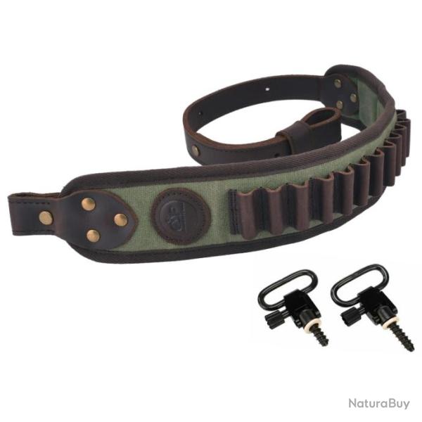 Ceinture r�glable en cuir pour. 357 .30-30 .38 2 attaches VERT 1 attache