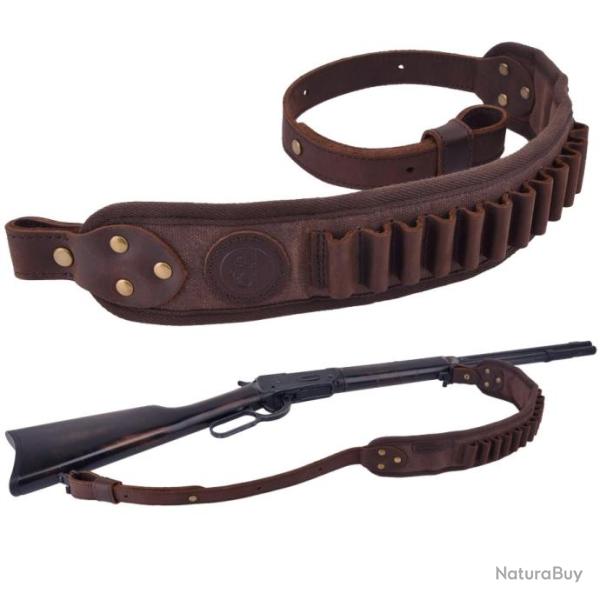 Ceinture r�glable en cuir pour. 357 .30-30 .38 2 attaches CAFE 1 attache  LIVRAISON GRATUITE !!