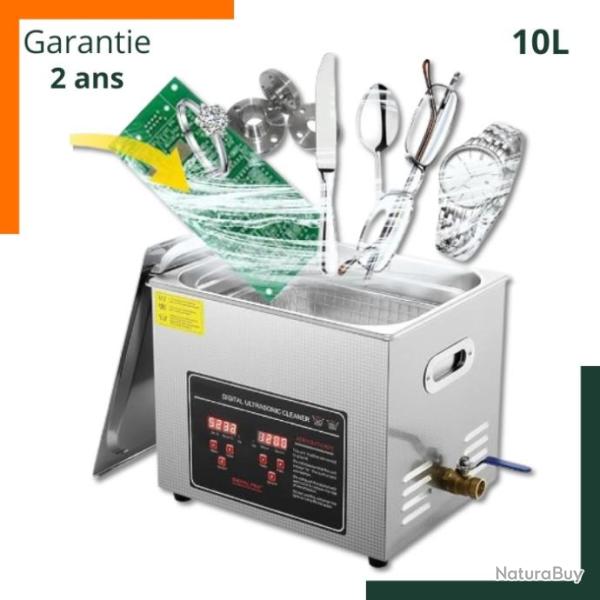 Nettoyeur � ultrason 10L - Efficace contre salet� sur aluminium et m�tal - Livraison rapide