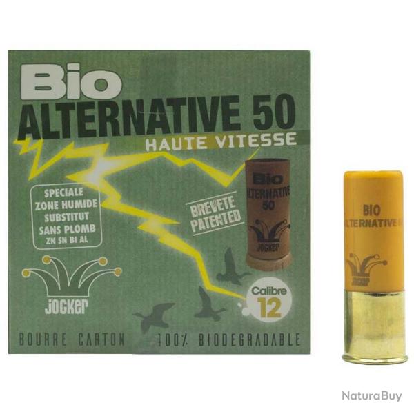 BOITE DE 25 CARTOUCHES JOCKER BIO ALTERNATIVE 50 CAL.12/76 34G SUBSTITUT PLP N�4 - HAUTE PRESSION