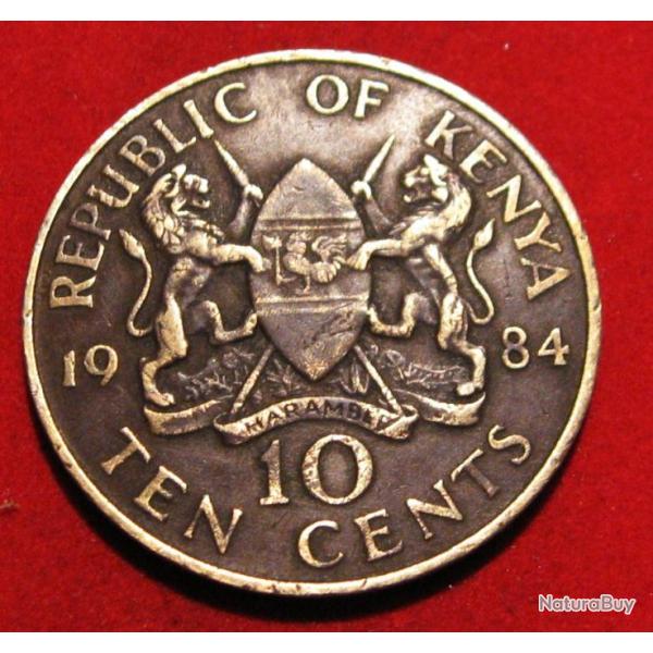 KENYA piece de 10 CENTS  diametre 31 mm 1984