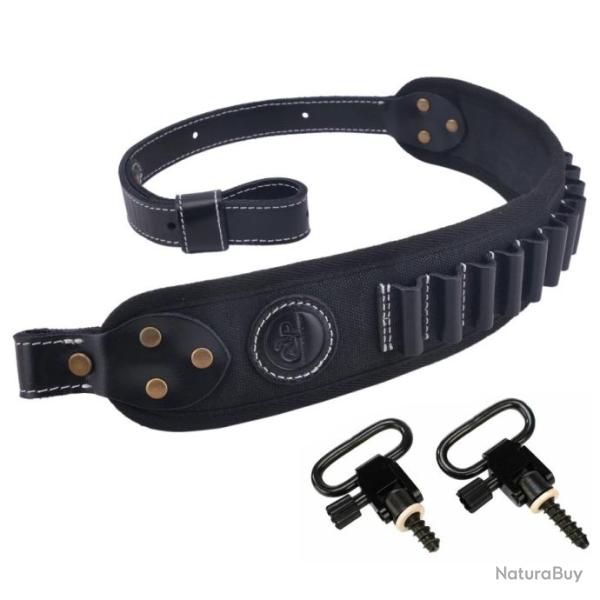 Sangle de support en cuir NOIR pour 308 .30-06 , 45-70 .44-40, 2 �m�rillon  LIVRAISON  GRATUITE !!