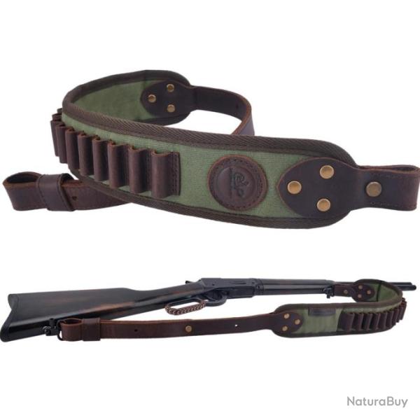 Sangle de support en cuir NOIR pour 308 .30-06 , 45-70 .44-40, avec 2 �m�rillons