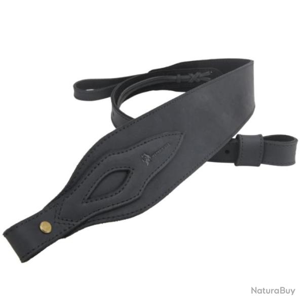 Sangle de fusil de chasse en cuir r�glable-NOIR- LIVRAISON  GRATUITE !!