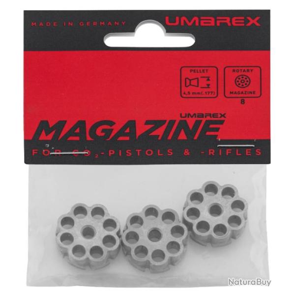 Barillets pour pistolets co2 � plombs calibre 4,5 mm / sachet de 3 pcs