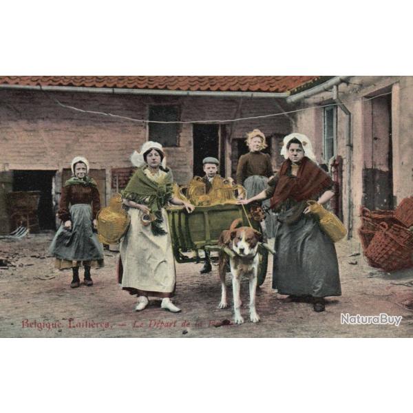 CPA - BELGIQUE LAITIRES Le dpart de la Ferme N 9001