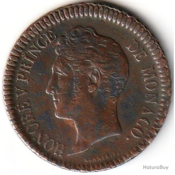 Pi�ce de Monnaie MONACO - PRINCIPAUT� DE MONACO - HONOR� V 1 D�cime 1838 Monaco Rare R1