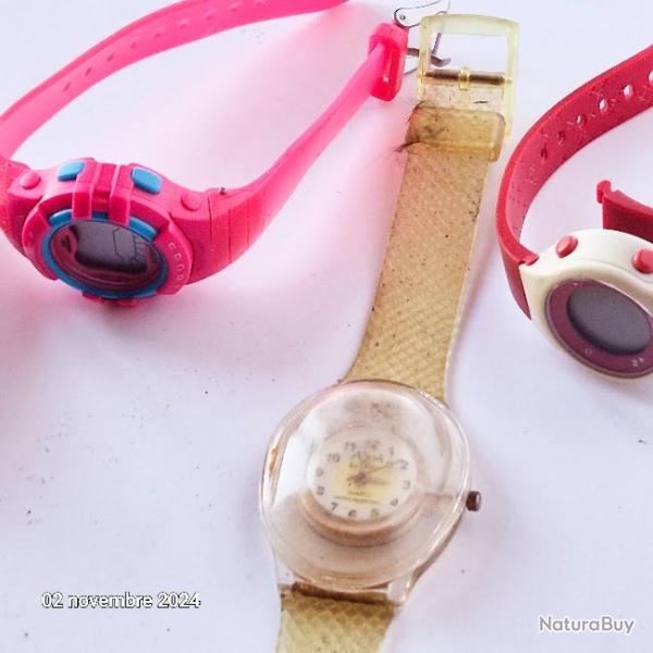 Lot de 5 montres fantaisies, aqua by alexi, mortima, geonaute,   pour collectionneur