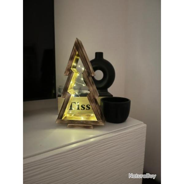 Sapin No�l bois illumin�