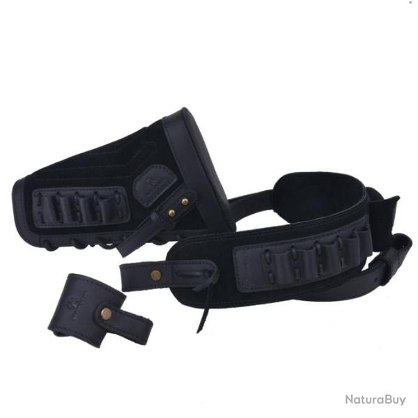 Ensemble busc + sangle 100% cuir - .308 - LIVRAISON GRATUITE - Noir gaucher