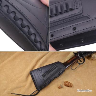 Porte-munitions Ceinture En Cuir Véritable - Calibre 12/20 GA - Marron Foncé - Neuf