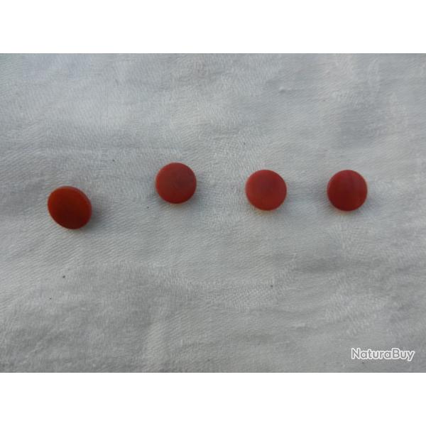 4 anciens boutons militaires garance diam�tre 12 mm