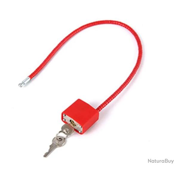 Cadenas � clef pour fusil et pistolet - Rouge
