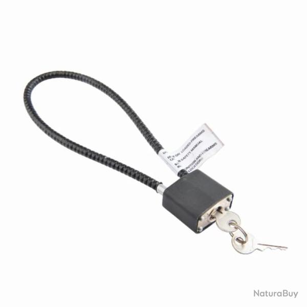 Cadenas � clef pour fusil et pistolet - Noir