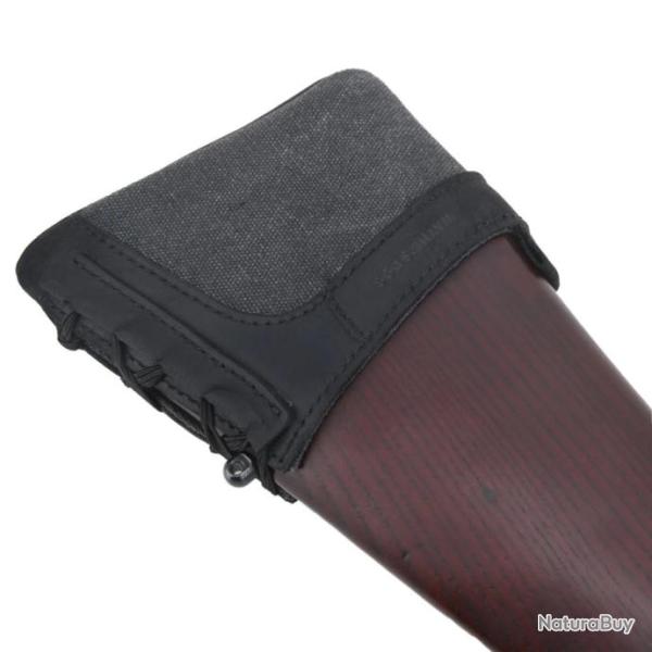 Extension de crosse de fusil de chasse en cuir v�ritable Large-Black