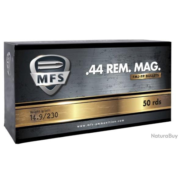 Munitions balles MFS cal.44 rem mag 230gr FMJ FP 14.9g par 500