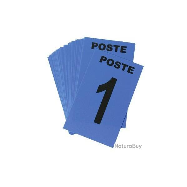 CARTE POSTE NUM�ROT�E BLEU PLASTIQUE 6CM X 10CM PAQUET DE 24
