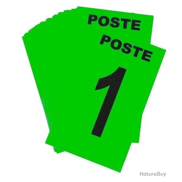 CARTE POSTE NUM�ROT�E VERT PLASTIQUE 6CM X 10CM PAQUET DE 24