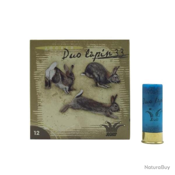 Bo�te de 25 Cartouches Jocker Duo Lapin 33 BP - Cal. 12/70/12 - PB 6,5/8 - Par 1