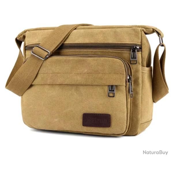 Sac � Bandouli�re Homme en Toile - Style D�contract� & Multifonctionnel Kaki