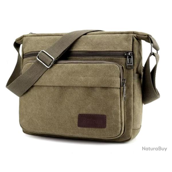 Sac � Bandouli�re Homme en Toile - Style D�contract� & Multifonctionnel Vert