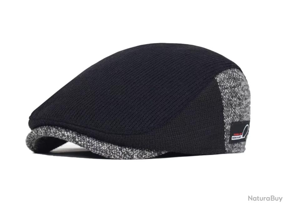 Casquette Octogonale Vintage Homme - Style Gatsby - Gris/Bleu Maille - Taille Unique