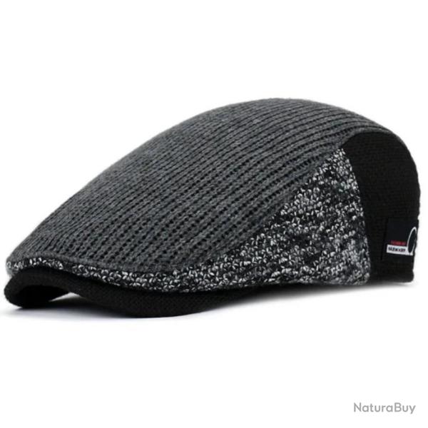 Casquette Octogonale Vintage Homme Style Gatsby, B�ret Tricot� Gris