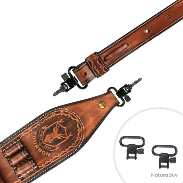 Sangle en cuir de chasse + grenadi�res - LIVRAISON GRATUITE
