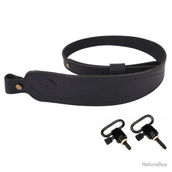 Bretelle en cuir +  2 grenadi�res - LIVRAISON GRATUITE - Noir