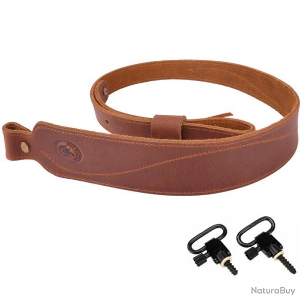 Bretelle en cuir +  2 grenadi�res - LIVRAISON GRATUITE - Marron