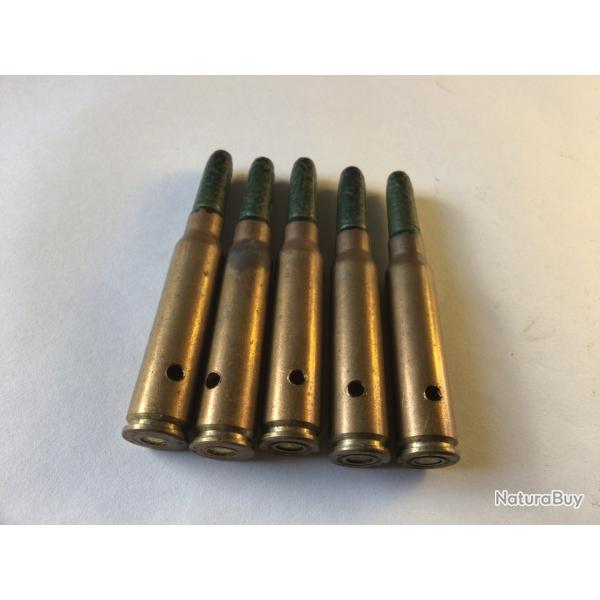 VENDU PAR LE-CUIRASSIER N2 LOT DE 5 BALLES EXERCICE MAS 36 CALIBRE 7,5 X 54 NEUTRALISES