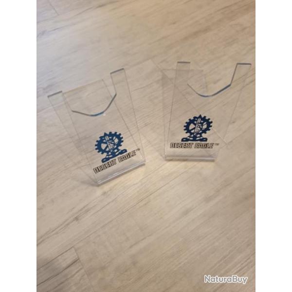 SUPPORT ARME DE POING PLEXIGLAS TRANSPARENT AVEC LOGO DESERT EAGLE